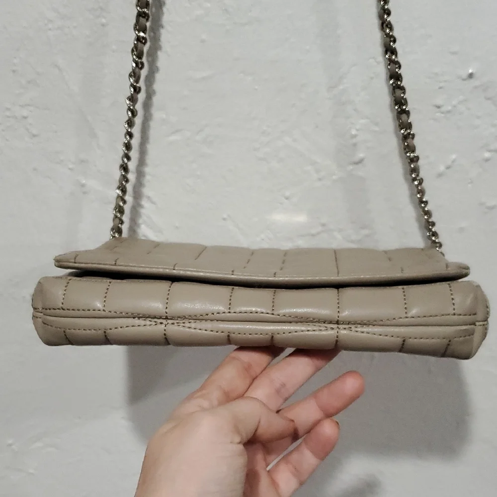 Kate Spade Elegant Taupe Quilted Crossbody Bag